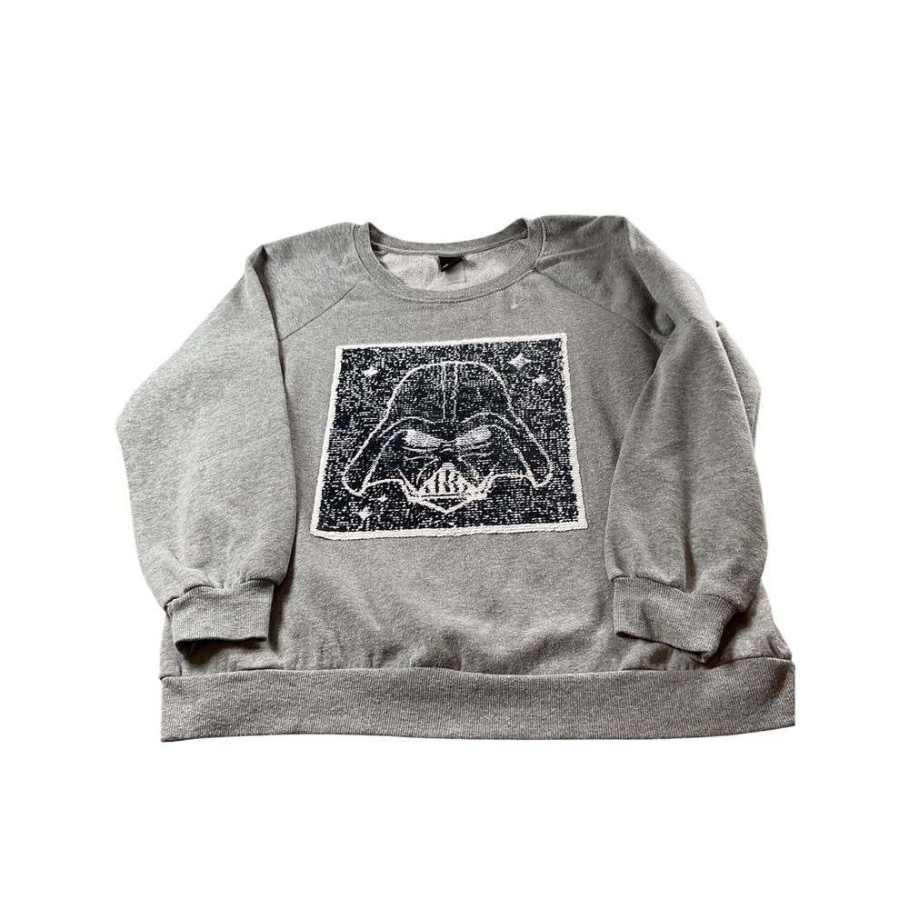 Star Wars Darth‎ Vader Sweatshirt Gray XL Reversible image sequins Adult